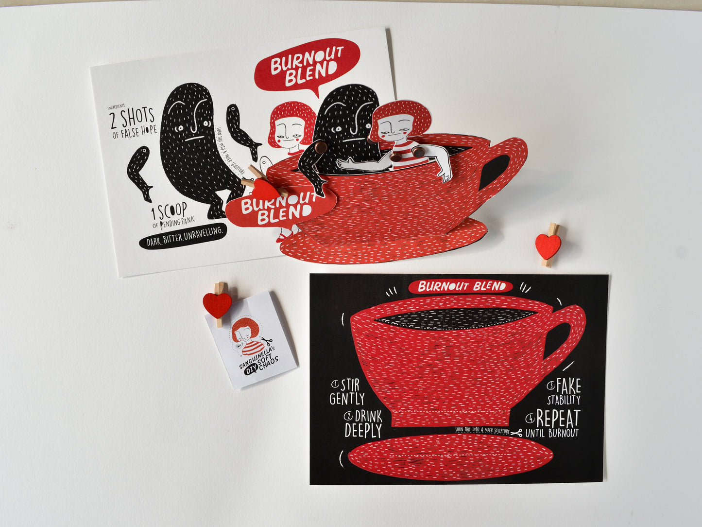 Sip, Spiral, Repeat: Burnout Blend A5 Art Postcard Set